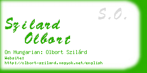 szilard olbort business card